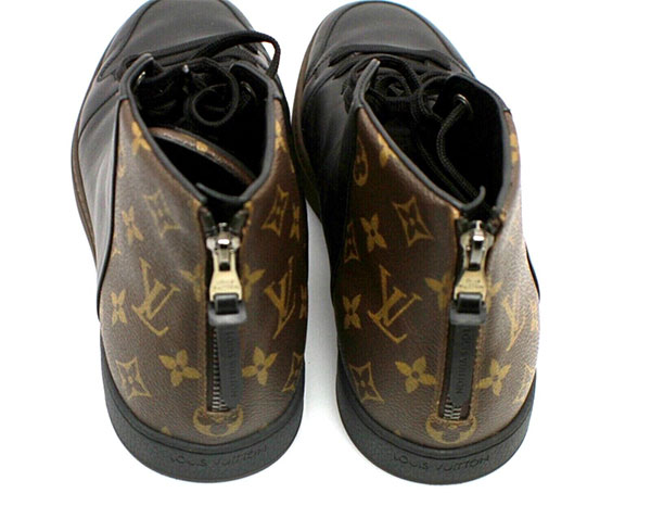 Louis Vuitton Back and Brown Leather and Monogram Canvas High-Top